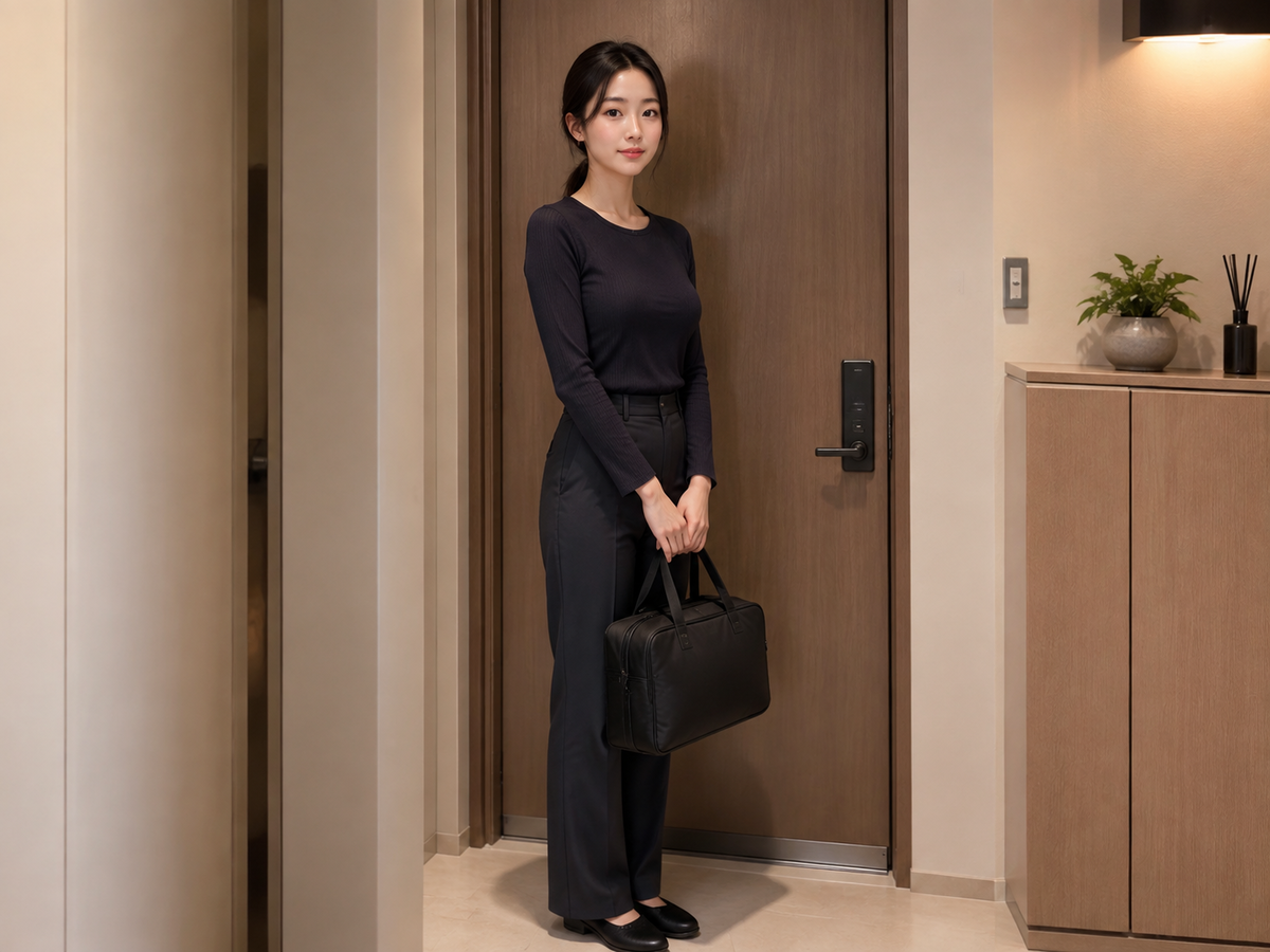 서울 수유리 방문 홈케어 일정을 준비하는 젊은 성인 한국 여성 관리사